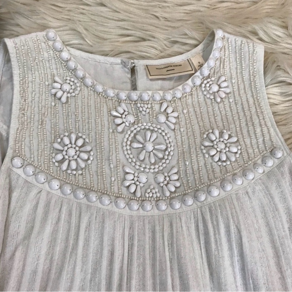 Anthropologie Moulinette Soeurs Embelished Top Sz XS - Picture 7 of 13